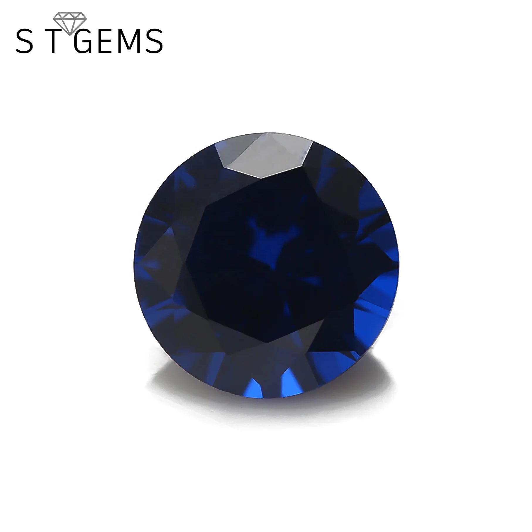 ST Gems Fire Blue Spinel 114#Blue Lab Gemstone Round Shape Sapphire Synthetic Spinel
