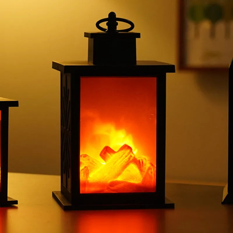 Realistic Flickering Flame LED Light Table Lamp for Building Yard Indoor Decoration Fireplace Lantern LED Lamps Home Office