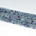 Factory Wholesale Price 100% Natural 3mm Faceted Fluorite Loose Gemstone Beads