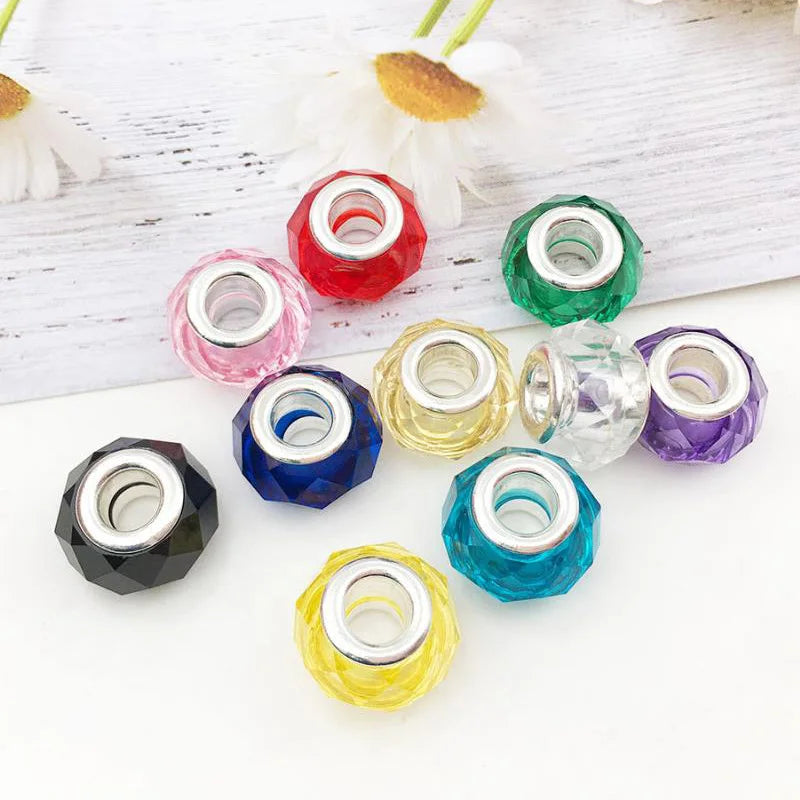13mm Big Hole Crystal Beads for Snake Chain Bracelet Large Hole Spacer Beads