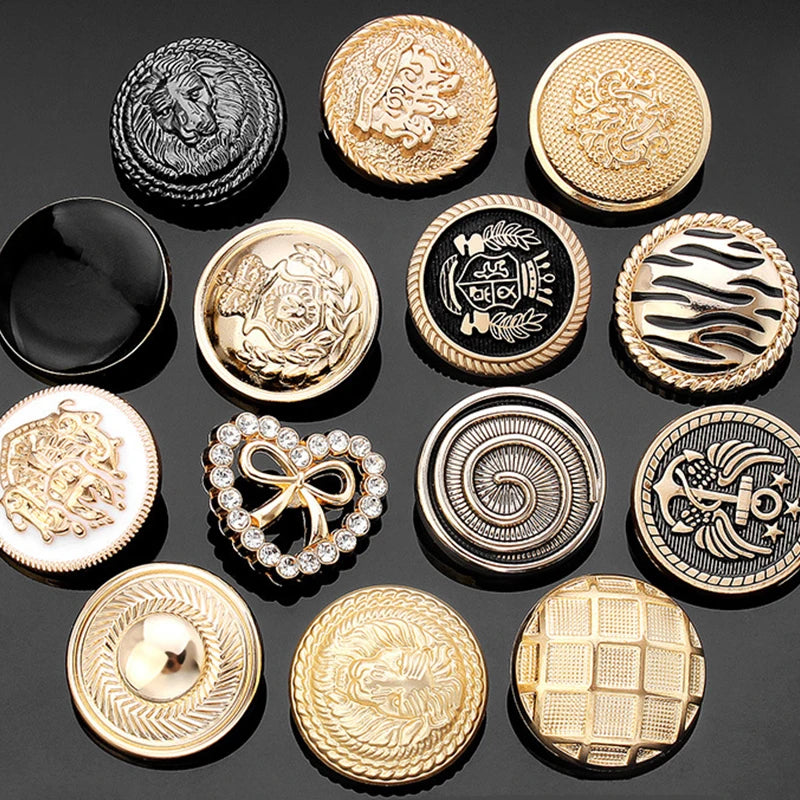 High Grade Zinc Alloy Retro Overcoat Uniform Loop Buttons Custom Logo Plating Eco-Friendly Metal Shank Button for Coat