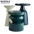 WISEMAX FURNITURE Modern Nordic Home Sofas Side Table Round Coffee Table Fiberglass Colourful Small Corner Table for Living