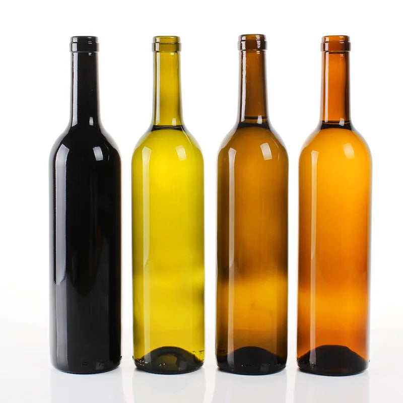 Custom Design Factory Price Clear Round Liquor Luxury Wine Bottles 500ml 750ml Empty Liquor Glass Bottle With Cork for Sale