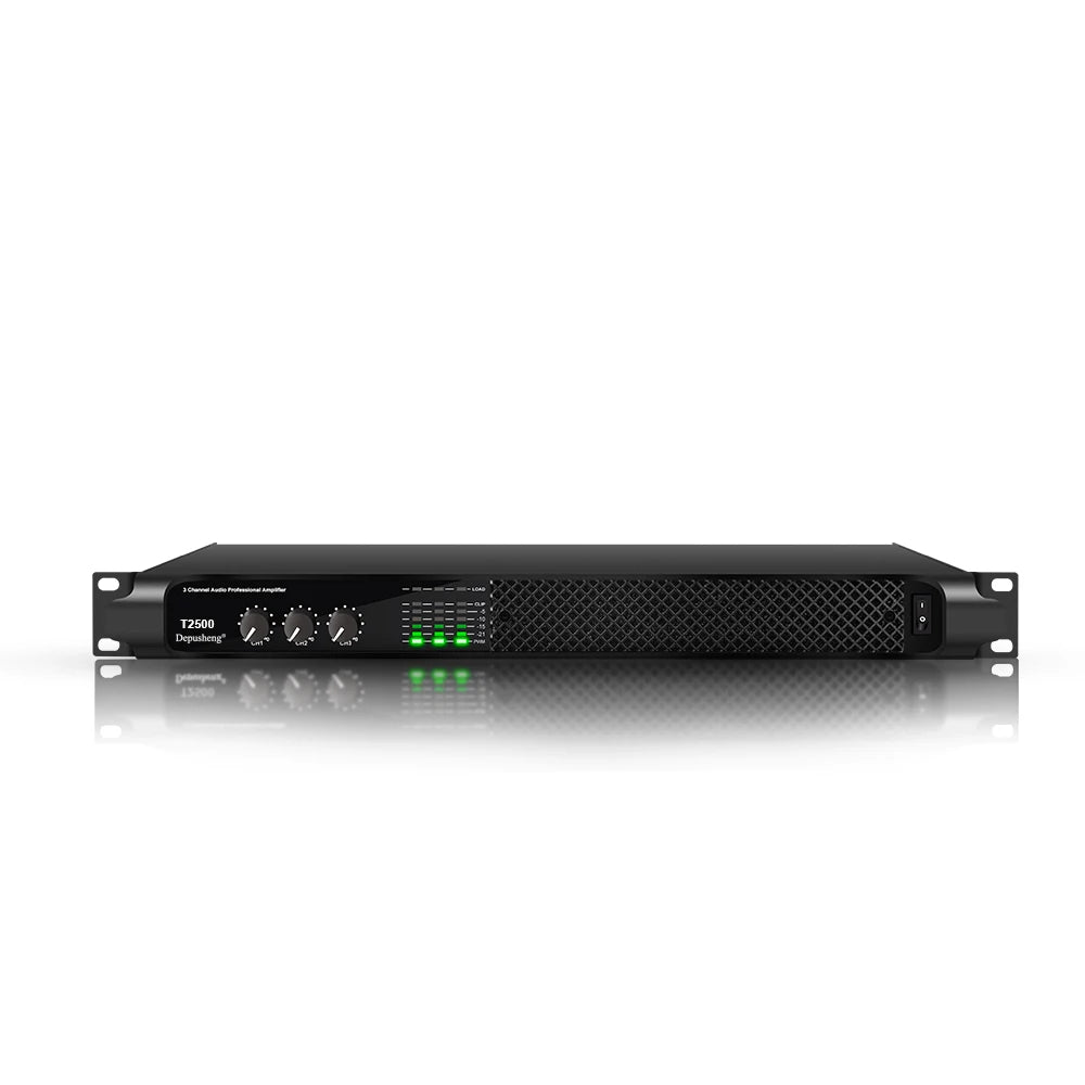 Depusheng T2500 High Power 2*500W+1000W 3 Channels Amplifier Digital Post-power Amplifier