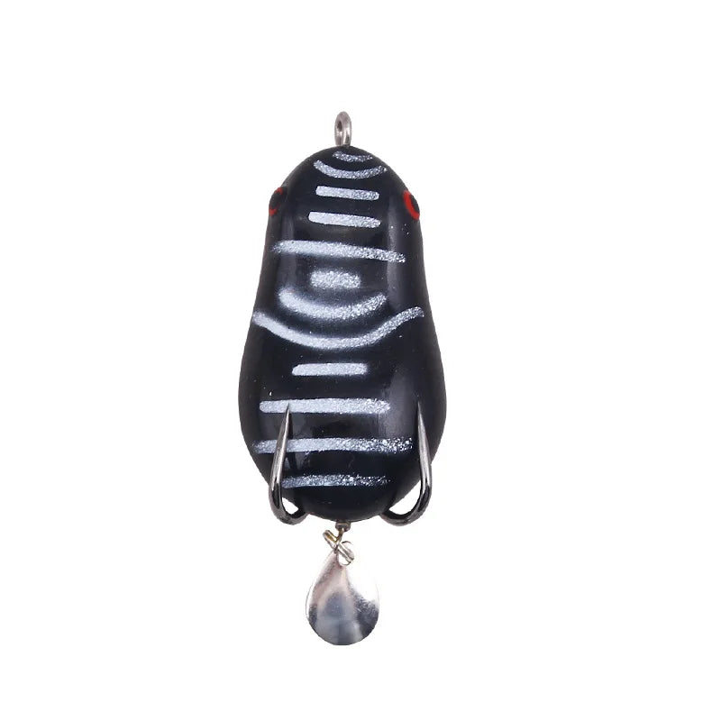 6cm 12g Topwater Artificial Bait Soft Bait Plastic Fishing Lure with Fishing Hooks Frog Artificial 3D Eyes Frog Lure