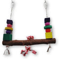 Bird Swing Parrot Cage Toys Natural Wooden Eco-Friendly Pet Chewing Swing for Parakeet Cockatoo Canaries Little Macaw