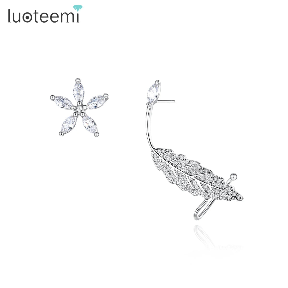 LUOTEEMI Lady Earing New Fairy Charm Fashion Trending Custom Woman Zircon Trendy Flower Ear Cuff Earring