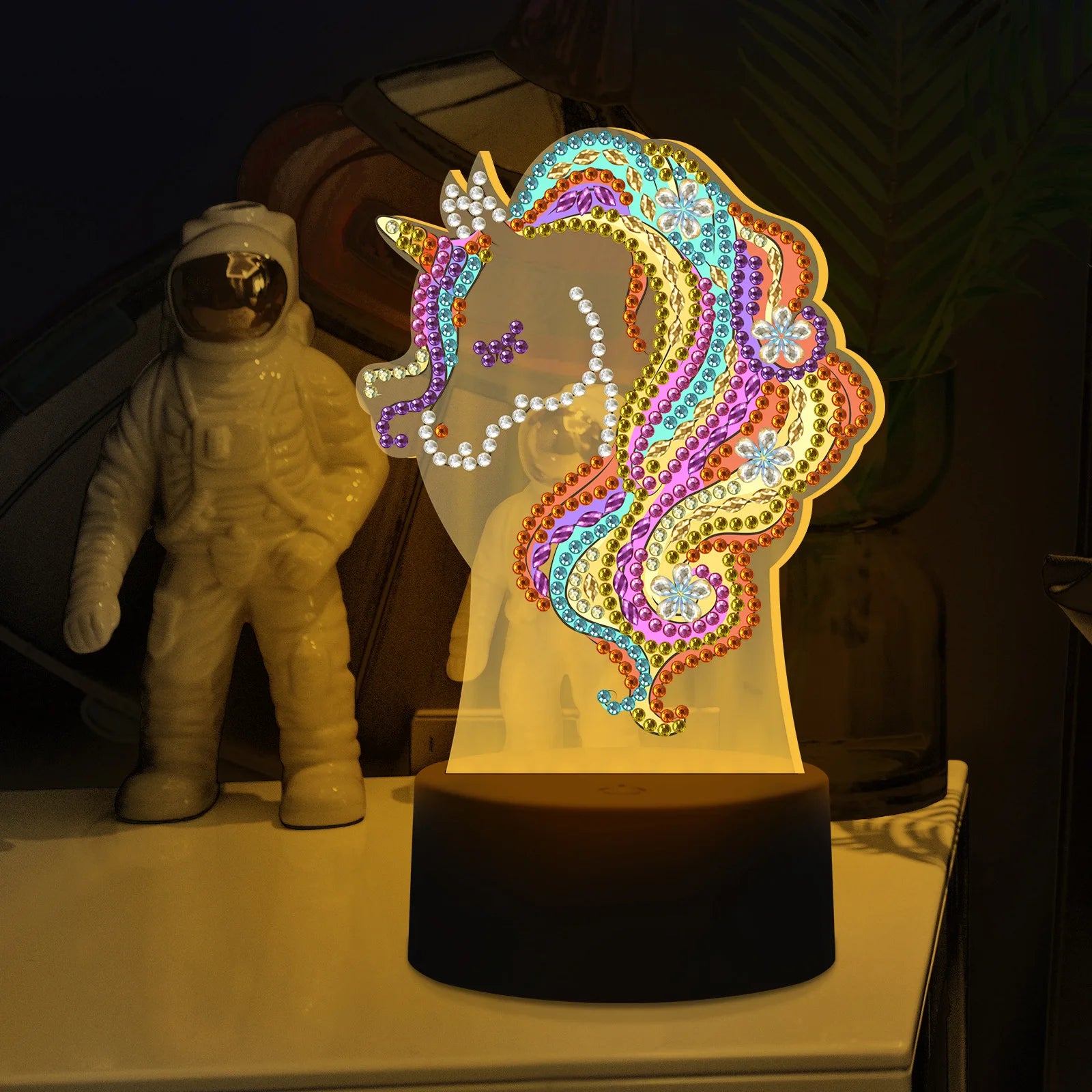 LS Modern 5D Luminous Diamond Painting Night Lamp Children Gift Crafts DIY Home Decorations Santa Snowman Flower Fashionable