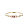 LOZRUNVE 925 Sterling Silver Delicate Pink Emerald Baguette Geometric CZ Stacking Ring Set Women