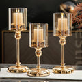 Metal Glass Candlestick Ornament Light Luxury Home Decoration Candlestick