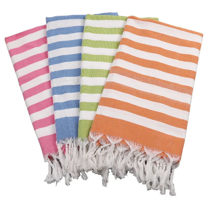 Factory Wholesale Disposable Compressed Striped Classic 100% Cotton Turkish Fouta Peshtamal Hamam Towels XL 100x180cm
