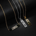 DAIHE Fashion Personalized Laser Custom Photo Name Necklaces DIY Engaged Stainless Steel Necklace