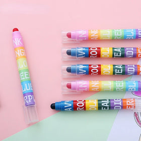 New Spliceable Vintage Color Solid Highlighter Set Cylindrical Shaped