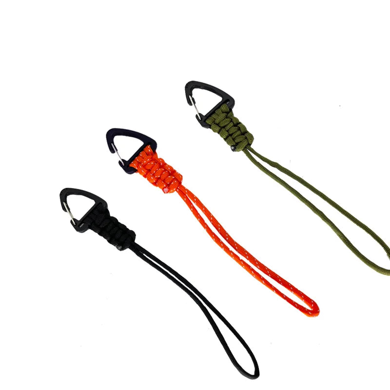 Tactical Paracord Triangle Buckle Key Chain Bottle Opener Camping Carabiner EDC Tool Survival Kit Key Chain Ring for Men's Gifts
