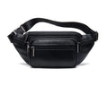 Luxury PU Leather Waterproof Breathable Zipper Closure Waist Bag Fanny Pack for Unisex