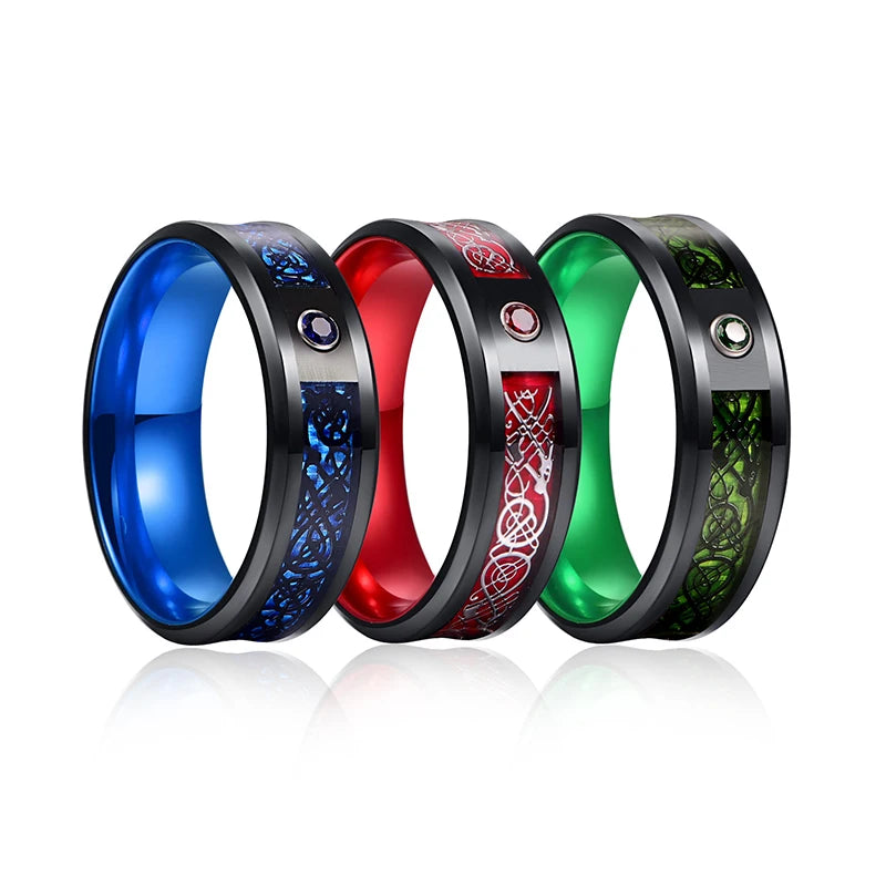 Wholesale Luxury High Quality Shining Diamond Stone Bevel Edge Comfort Fit Black Men Tungsten Carbide Steel Ring