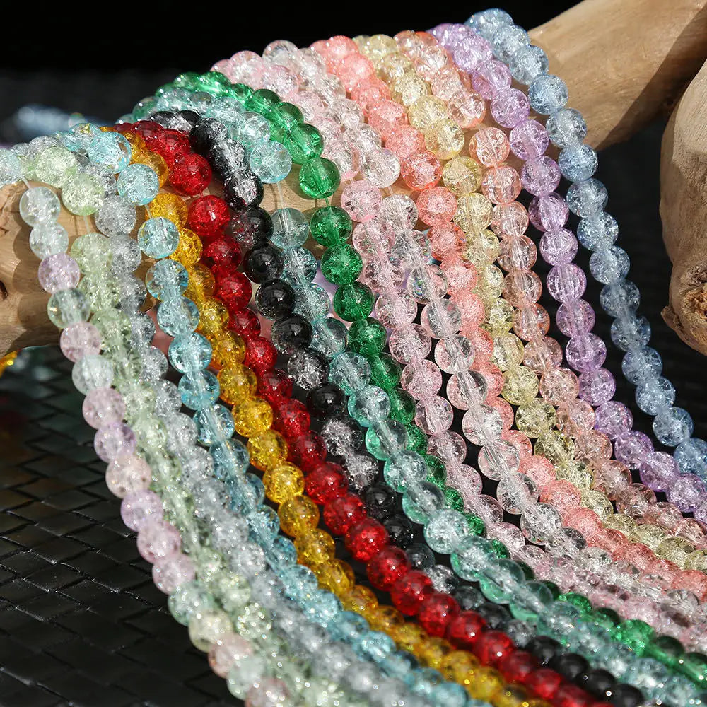 JC Crystal Direct Sell Cheaper 8mm 10mm Burst Loose Bead Transparent Crack Colored Glass Bead