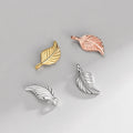 Tiny 925 Sterling Silver Wing Feather Charms Pendants Gold Plated Leaf Charms for Necklace Bracelet Earring Jewelry Making