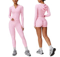 2025 New Gym Yoga Set Workout Fitness Jogger Set 2-Piece Zipper Jacket and Leggings Shorts Yoga Style Pants Tracksuit Outfits
