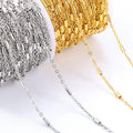Elegant 18K Gold Chain PVD Plated Stainless Steel Thin Bead Chains Exquisite Rope  Link for DIY Jewelry Necklace and Bracelets