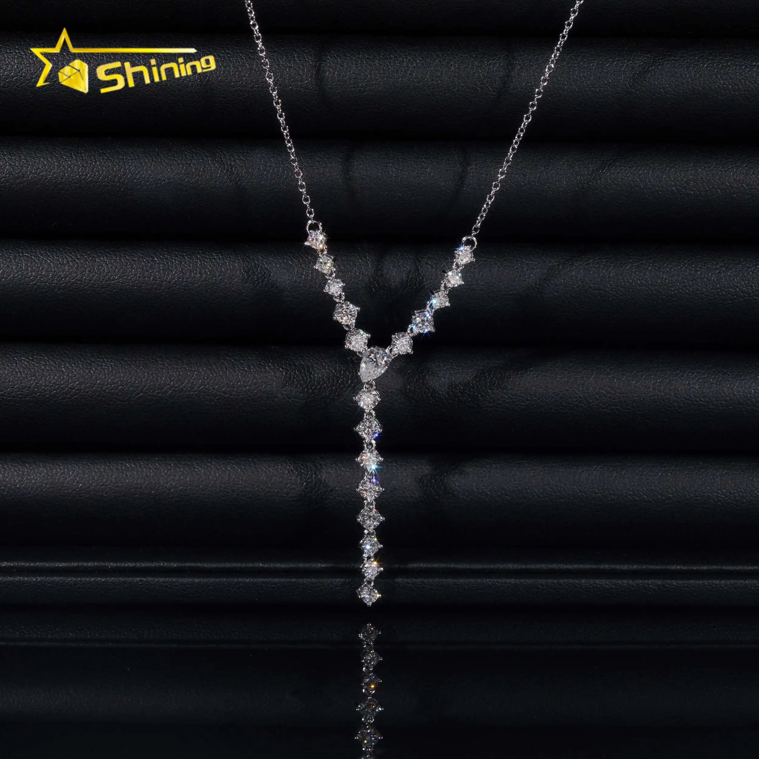 GRA Certificated Elegant Women Fancy Cut Moissanite Pendant Necklace Custom 925 Silver Fashion Pendant Necklaces Jewelry
