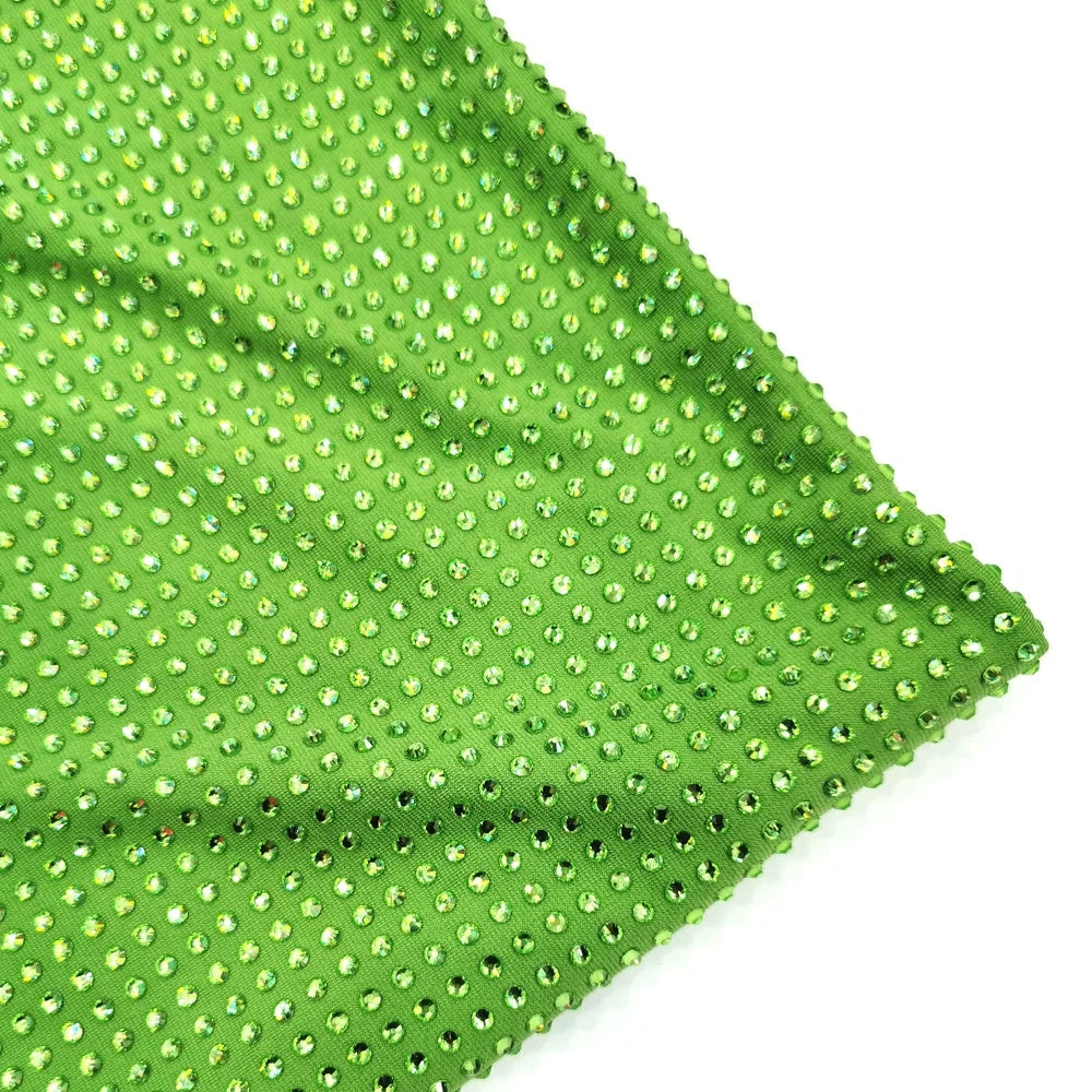 S276 Hot Selling Elastic Stretch Crystal Mesh Fabric Rhinestone Diamante Fabric
