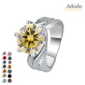 Light Luxury Full Diamond 5Carat Colorful Moissanite Ring Fine Jewelry S925 Sterling Silver Moissanite Diamond Engagement Ring