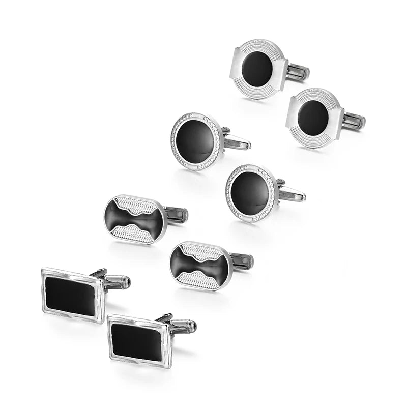 Daili Classic DIY Men's Silver & Gold Metal Cufflinks White Shirt Cufflink Accessories for Weddings Ready to Ship