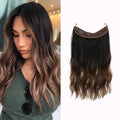 16 Inch 80g Wavy Curly Full Head Invisible Wire Secret String No Clips Synthetic Hair Extensions