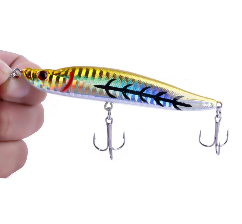 Wholesale 9.5cm 16g Hard Lure Pencil Pike Lures 3D Eyes Fishing Bait for River Lake Stream Fishing