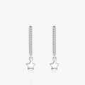 Ailmay Top Quality Real 925 Sterling Silver Sparkling Zircon Stars Stud Earrings for Women Wedding Engagement Jewelry Gift