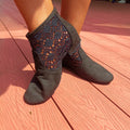 Evkoodance New Arrival Hot Selling Fashion 1 inch heel Black Suede Lace Party Street Soft Latin Salsa Women Jazz Dance Shoes