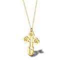 European and American Hollowed-out New Stainless Steel Accessories Jewelry Orthodox Cross Necklace Gold Lady Collarbone Chain