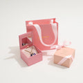 Custom Logo Magnetic Flip Jewelry Box Rectangle Organizer Chain Bracelet Earring Cardboard Paper Mirror for Jewelry Gifts