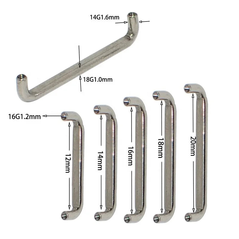 G23 Titanium Children's Internally Threaded Surface Barbell Micro Dermal Anchor Fashion Body Piercing Jewelry for Wedding Party