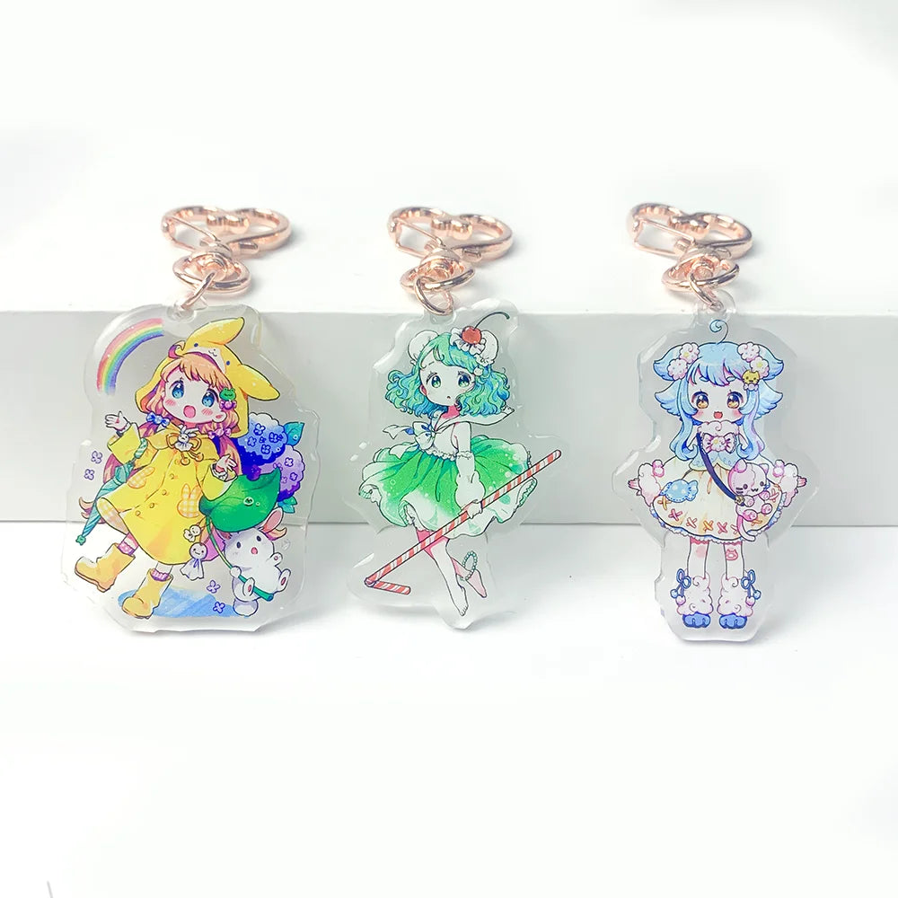 Acrylic Keychain Epoxy Holographic Star Epoxy Resin Double Sided Printing Design