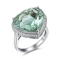 YBO Custom 925 Sterling Silver Ring for Women Natural Green Crystal Gemstone with Bird Design for Weddings and Parties