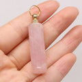 Hongzhuo Hot Sale Natural Crystal Rose Quartz Stone Perfume Bottle Women's Necklace Pendant