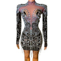 2023 Boutique Mesh Crystal Tassel Party Gowns Dance Sequin Evening Cocktail Dress Plus Size Women Diamond Mini Club Prom Dress