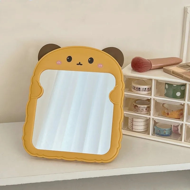 Wholesale Cartoon Children's Make up Mirror Creative Cartoon Dressing Foldable Mirror Cute Desktop Makeup Mirror