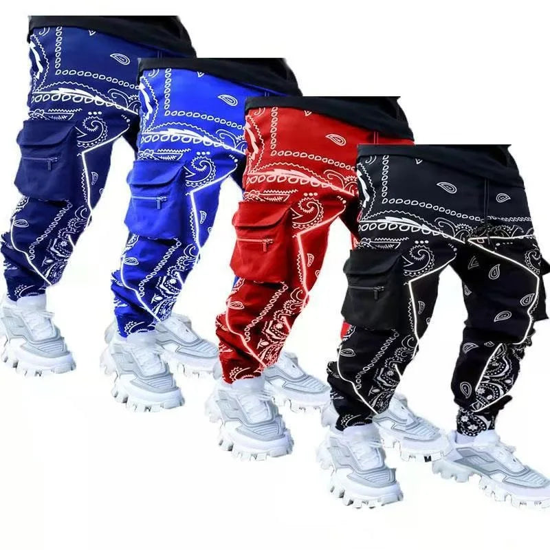 Wholesale Fashion Luxury Men Cotton Bandana Cargo Pants Cargo Work Pants Men Cargo Jogger Pants