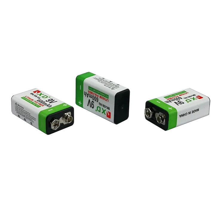 KXD MSDS Certified 600mAh 9V Li-Ion (LiFePO4) Rechargeable Battery for LED Flashlight Home Appliances Power Tools Electric