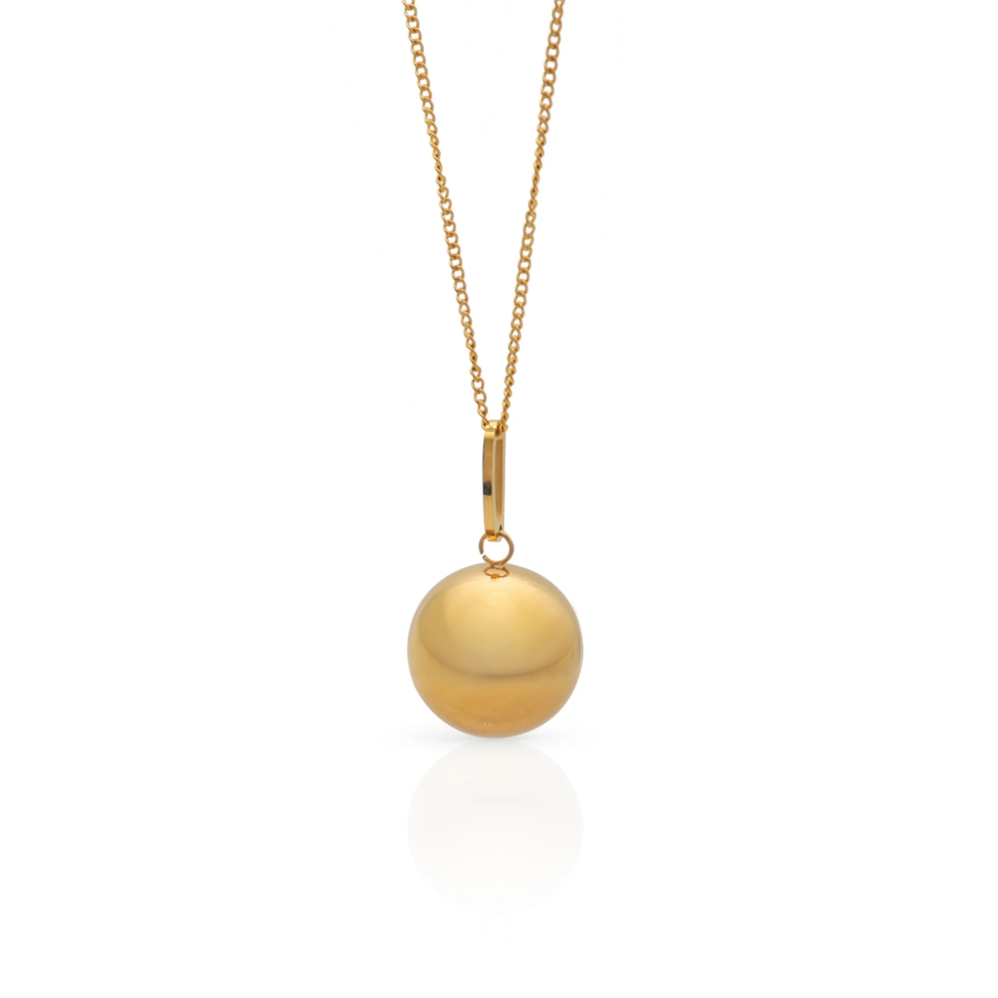 Chris April in Stock Fashion Jewelry PVD Gold Plated 316l Stainless Steel Thick-plated Solid Ball Pendant Necklace