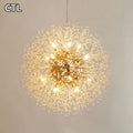 Large Round Metal Gold Pendant Light Crystal Decorative Modern Luxury Chandelier for Living Room Home Decor