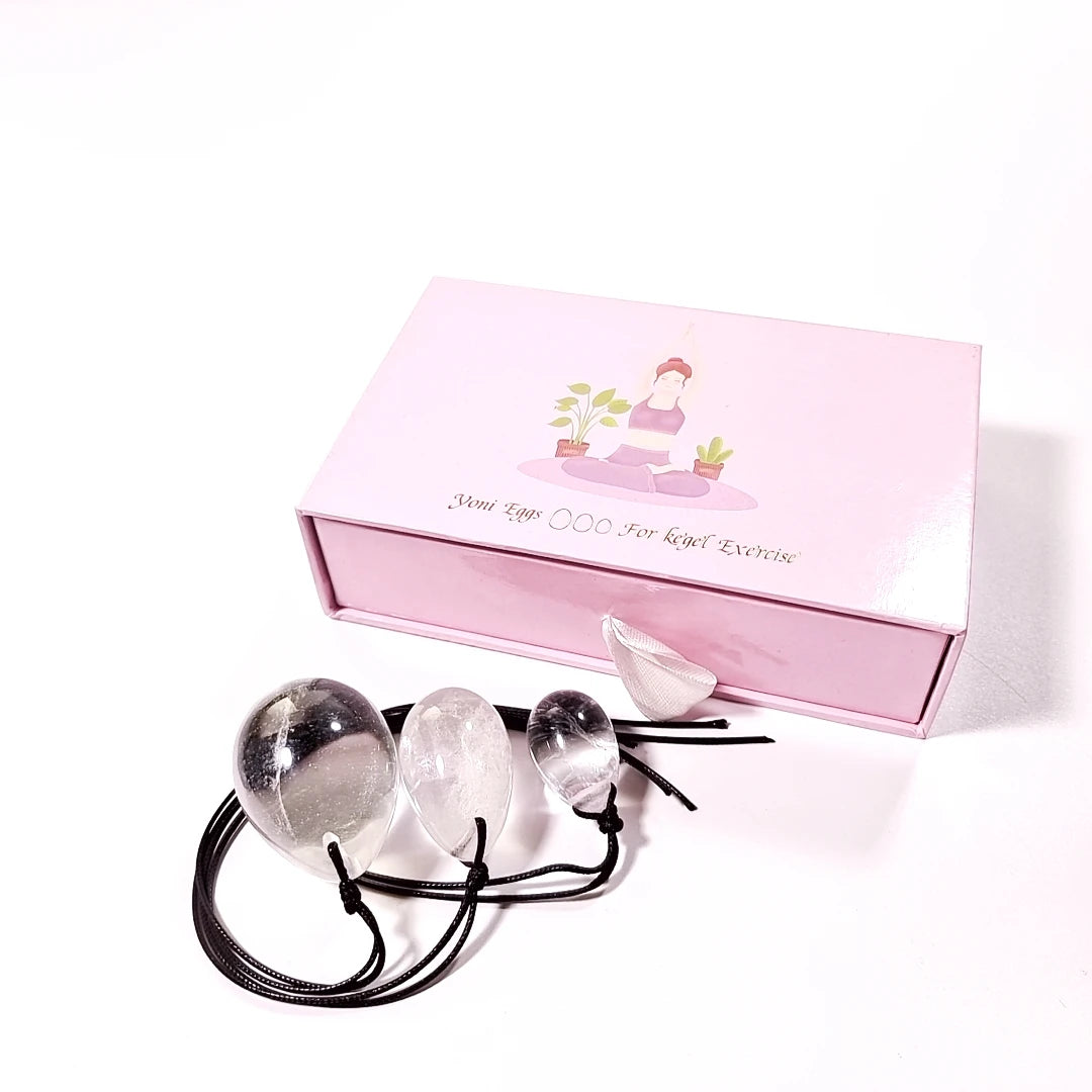 HY Top selling Natural Clear Quartz Yoni Eggs for women health and wellness gift