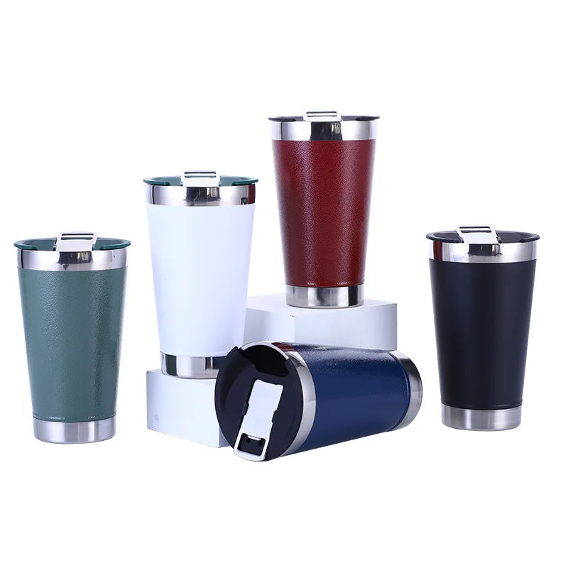 Small MOQ Custom Top Drinking Bottle Cold Hot Tumbler Cups Wide Mouth for Beer Coffee Tea Copo Cup Tumblers Cup