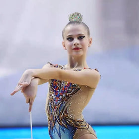 Customizable Gymnastics Headgear for Women Rhinestone Crown Ball Hair Rope Artistic Figure Skating Accessory Handmade Glass