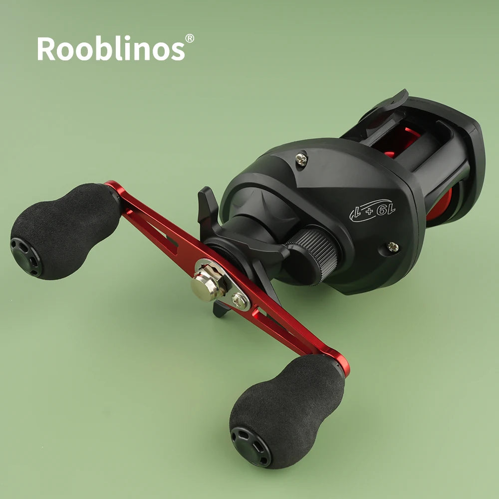 [Germany Stock] Rooblinos AC2000 Baitcasting Reel 7.2:1 Gear Ratio Left Hand Nylon & Aluminum for Stream Lake & River Fishing