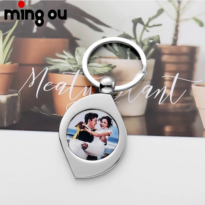 New Arrival Cheap Price Large DIY Photo Keychain Souvenir Gifts  Metal Sublimation Blank Keychain