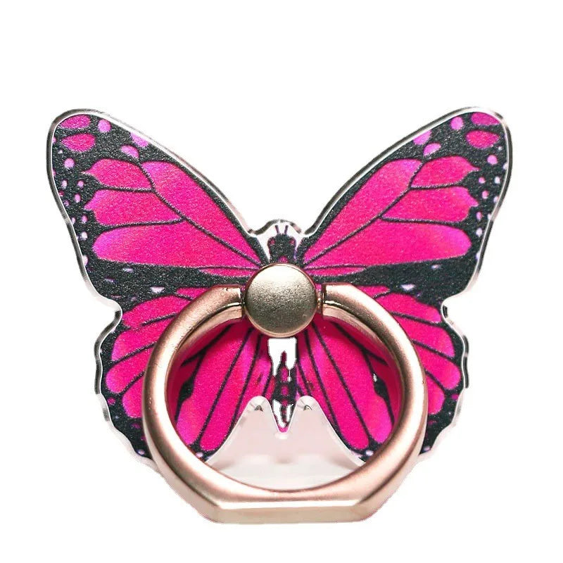 Butterfly Cell Phone Ring Holder 360 Rotation Finger Stand Metal Kickstand Universal Compatible With Smart Phones